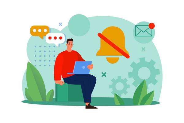 No Notification flat Illustration concept