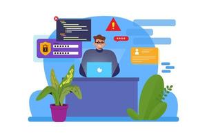 Hacker Stealing User Data vector