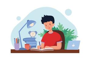 Students Studying at Home vector