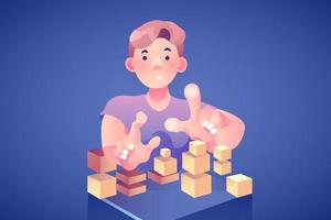 Link Building flat Illustration concept vector