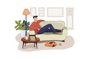 Work from homeWork from home Illustration concept. Flat illustration isolated on white background vector