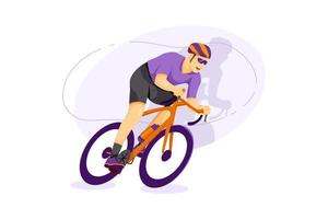 Cyclist flat Illustration concept vector