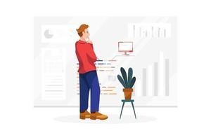 Software developer flat Illustration concept vector