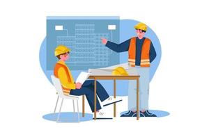 Construction site planning process vector