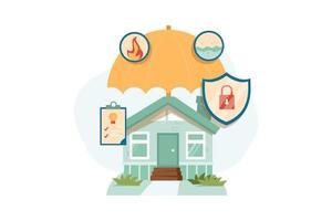 Home Insurance Flat Illustrations Concept vector