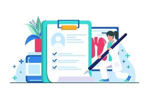 Medical Report Illustration Concept vector