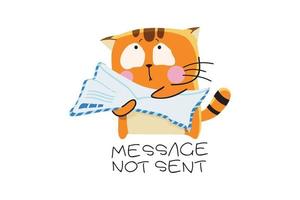 Message not sent flat Illustration concept vector