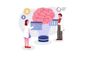 Machine Learning flat Illustration concept vector