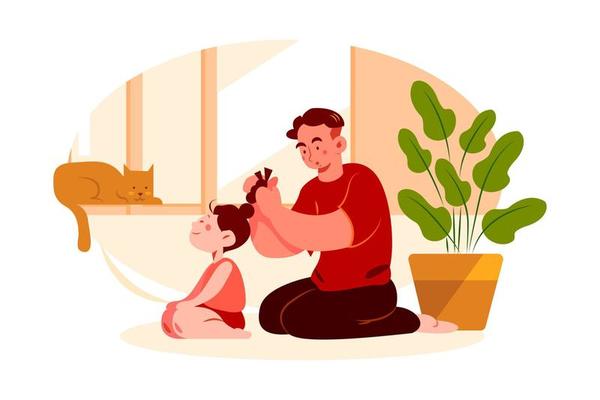 Father's Day flat Illustration concept