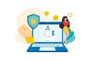 Account Protection Flat Illustrations Concept vector
