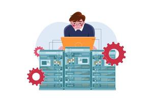 Big Data Management Flat Illustrations Concept vector