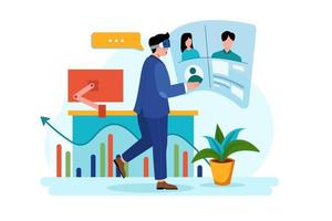 Virtual Business meeting vector