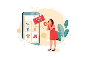 Open an Online Store vector