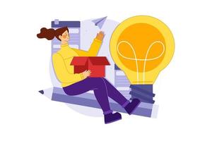 Woman working on a marketing idea vector