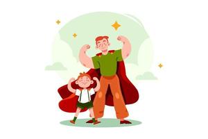 Father's Day flat Illustration concept vector