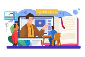 Education concept. Idea of learning and knowledge. Study online vector