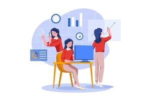 Multitasking Flat Illustrations Concept vector