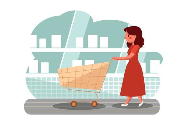 Shopping Cart flat Illustration concept