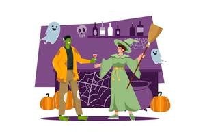 concepto de ilustración de halloween. ilustración plana aislada sobre fondo blanco vector