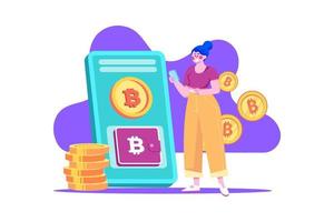 Digital blockchain wallet vector