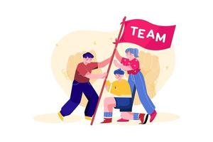 Team Building Flat Illustrations Concept vector