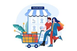 The Couple Goes Shopping Chart vector