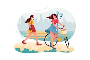 People Lifestyle in City Illustration