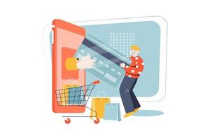 Online shopping payment vector