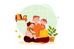 Father's Day flat Illustration concept vector