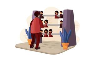 Businessman selecting employee from abacus vector