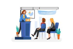 Business Conference flat Illustration concept vector