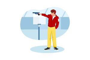 Shooting Flat Illustrations ConCept vector