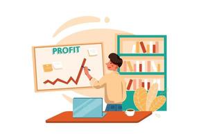 Businessman drawing profit line vector