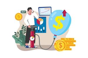 Stock Market Illustration concept. Flat illustration isolated on white background vector