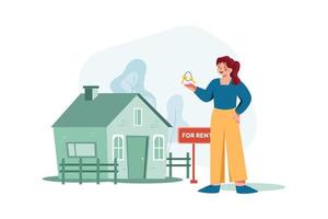 Home for Rent Flat Illustrations Concept vector