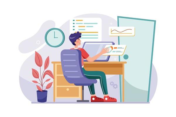 Software Developers flat Illustration concept