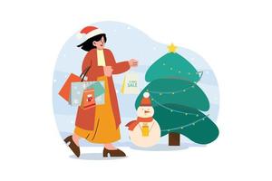 Christmas Illustration concept. Flat illustration isolated on white background vector