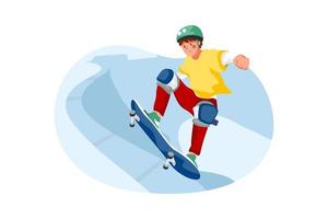 Skateboarding Flat Illustrations ConCept