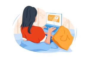 Asian woman using internet for tutorial live video. vector