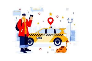 A Man Giving Feedback On The Taxi Service vector