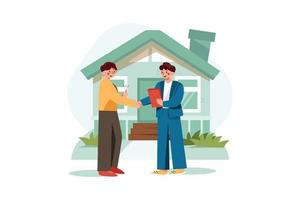 Home Agreement Flat Illustrations Concept vector