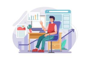 SEO Specialist flat Illustration concept vector