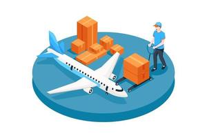 Air Freight flat Illustration concept vector