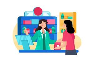 Doctor pharmacist in a drugstore vector