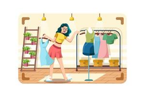 Beauty blogger selling fashion online vector