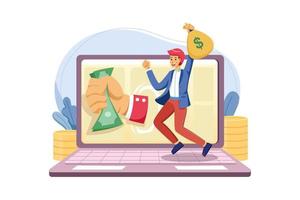 Businessman with large profit Illustration vector