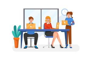 Business people working in office vector