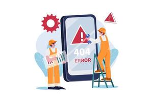 Engineer fixing error Flat Illustrations Concept vector