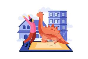 Augmented Reality Flat Illustrations Concept vector