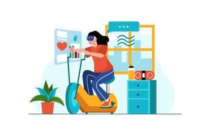 Girl Doing VR cycling vector